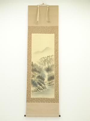 尾竹越堂筆　絹本肉筆　春景山水　共箱　掛軸　送料込み250622 ネットショップ圭 netshop Kei | 古美術・骨董・茶道具・書画の販売サイト